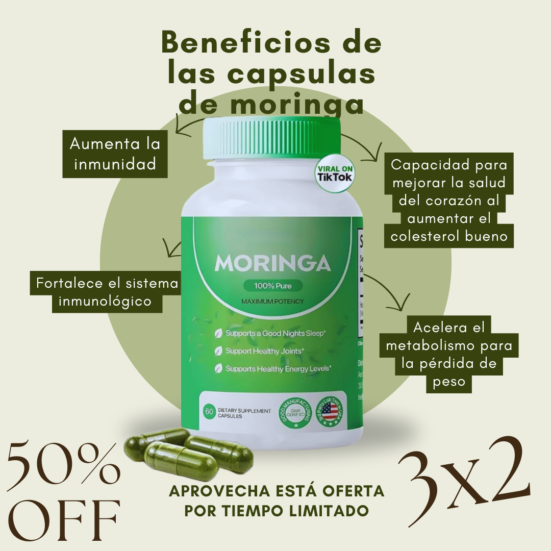 🍃Suplemento de Moringa - 60 Caps | Fórmula Premium🍃